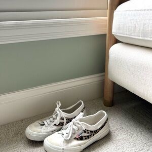 Superga White Sneakers with Leopard Print